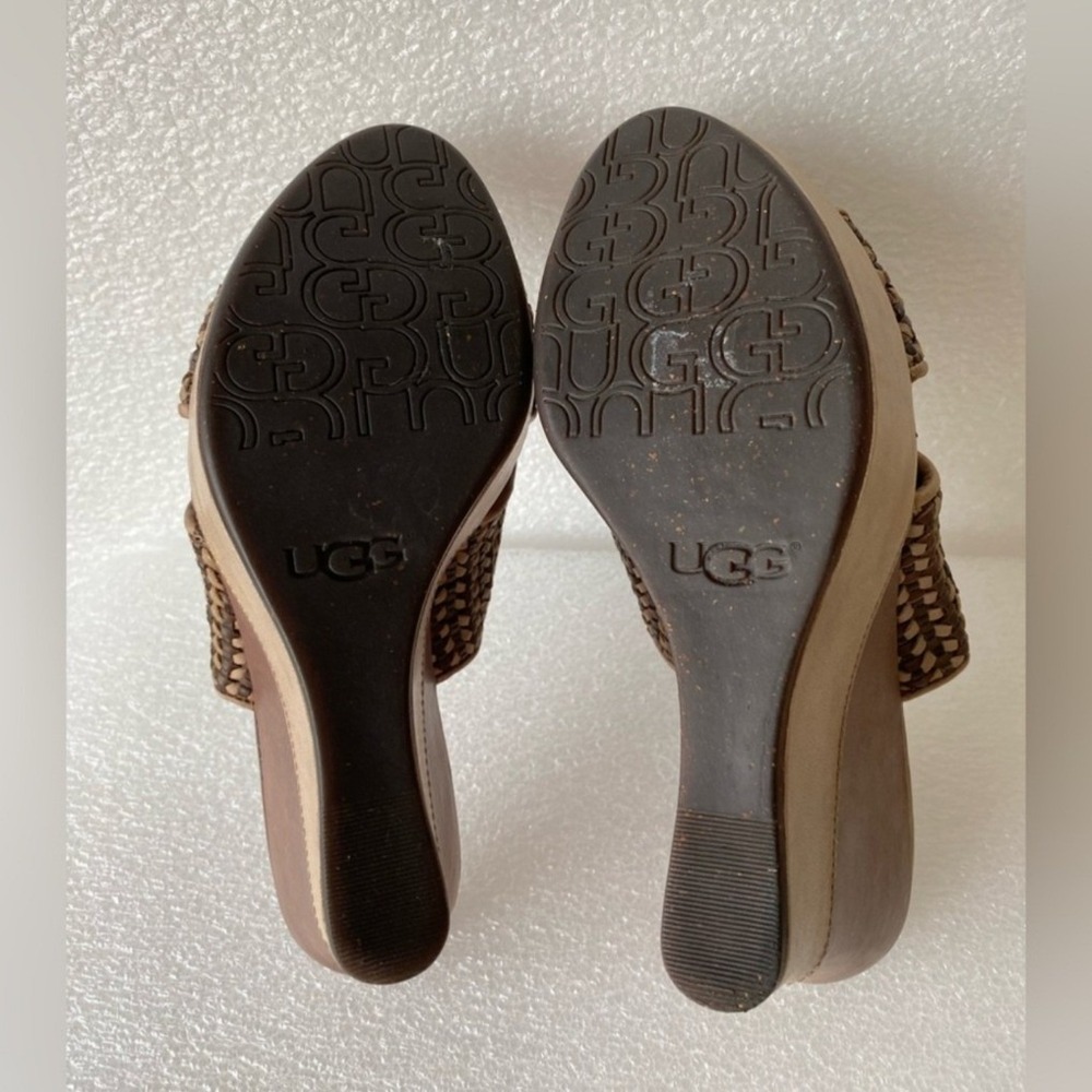 UGG Australia Women's Doha Wedge Platform Sandal Braided Woven Brown Size 9 - Picture 8 of 8
